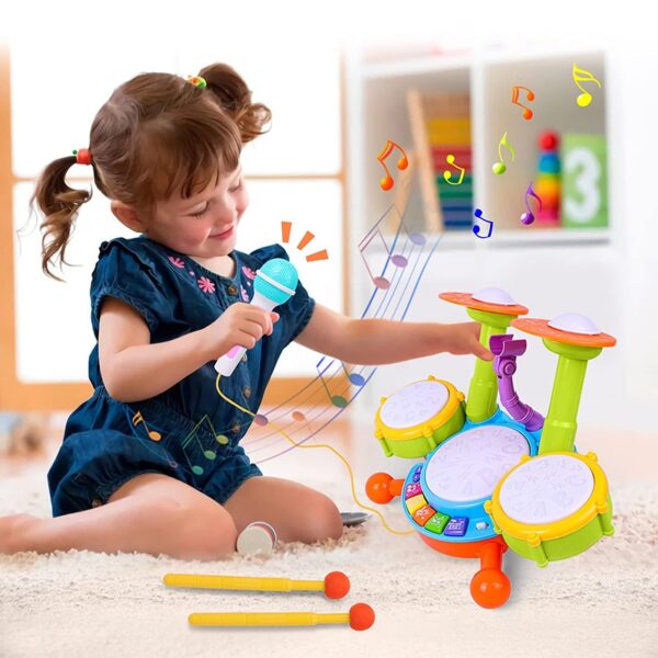 Kids Drum Set Toddlers 1-3 Musical Baby Educational Instruments Toy - Image 5