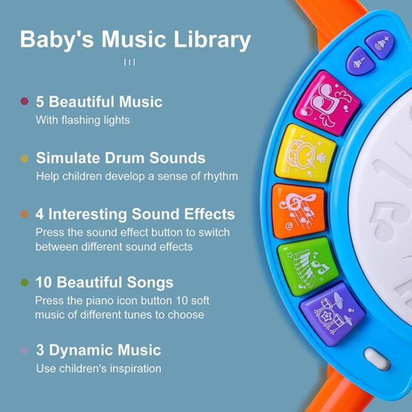 Kids Drum Set Toddlers 1-3 Musical Baby Educational Instruments Toy - Image 6