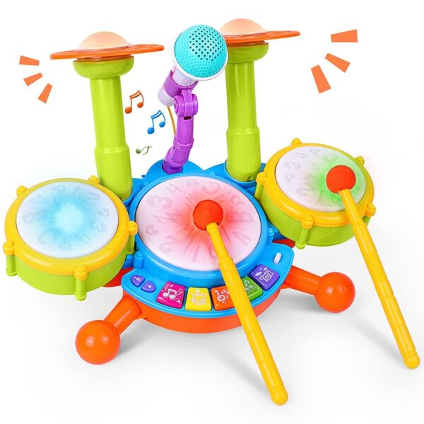 Kids Drum Set Toddlers 1-3 Musical Baby Educational Instruments Toy - Image 2